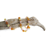 Amber Teething Necklace - Raw Honey, Butter & Rose Quartz