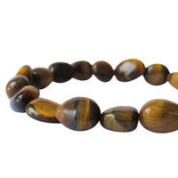 Irregular Polished Tiger Eye Stone Elastic Bracelet