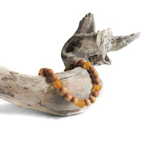 Adults Elastic Bracelet - Raw Honey Amber & Pine Wood