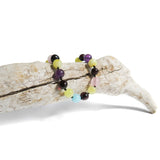 Amber Teething Bracelet / Anklet - Butter & Cherry Amber, Amethyst, Rose Quartz, Amazonite