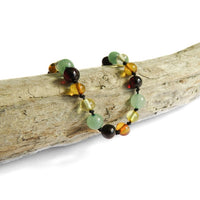 Amber Teething Bracelet / Anklet - Mixed Polished Amber & Aventurine