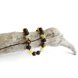 Amber Teething Bracelet / Anklet - Raw Cherry, Lemon, Tiger Eye