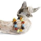 Amber Teething Bracelet  / Anklet - Raw Mixed Amber & Aquamarine