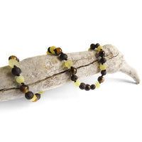 Amber Teething Necklace - Raw Cherry, Lemon, Tiger Eye