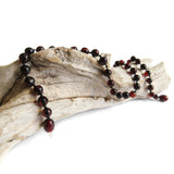 Amber Teething Necklace, Polished Cherry Amber