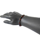Adults Bracelet - Polished Cognac Amber & Lava Stones