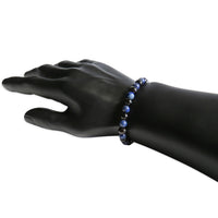 Adults Elastic Polished Cherry Amber & Lapis Lazuli Bracelet