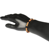 Adults Elastic Bracelet - Polished Cherry Amber & Pine Wood
