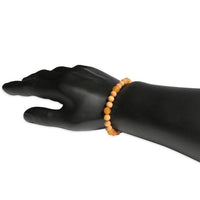 Adults Elastic Bracelet - Raw Honey Amber & Pine Wood