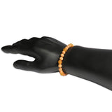 Adults Elastic Bracelet - Raw Honey Amber & Pine Wood