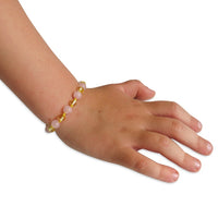 Amber Teething Bracelet / Anklet - Polished Lemon Amber & Rose Quartz