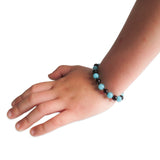 Amber Teething Bracelet / Anklet - Polished Cherry Amber & Amazonite