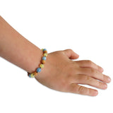 Amber Teething Bracelet / Anklet - Raw Butter, Pine Wood & Aquamarine