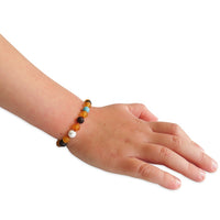 Amber Teething Bracelet / Anklet - Raw Honey & Cherry with Turquoise Stones