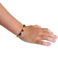 Amber Teething Bracelet  / Anklet - Raw Mixed Amber & Aquamarine
