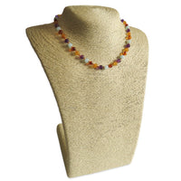 Amber Teething Necklace - Raw Honey, Polished Cognac, Amethyst & Blue Jade