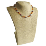 Amber Teething Necklace - Raw Honey, Polished Cognac, Amethyst & Blue Jade
