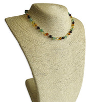 Amber Teething Necklace - Mixed Polished Amber & Aventurine