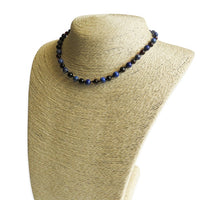 Amber Teething Necklace - Polished Cherry & Lapis Lazuli