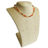 Amber Teething Necklace - Honey Amber, Rose, Amethyst, Red Chalcedony