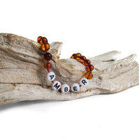 Custom Name Amber Teething Necklace