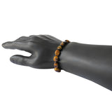 Irregular Polished Tiger Eye Stone Elastic Bracelet