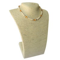 Adults Surfer Necklace - White Coconut Beads with Raw Honey Amber