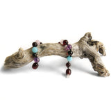 Amber Teething Bracelet / Anklet - Cherry Amber, Amethyst, Rose Quartz, Amazonite