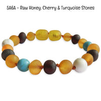 Custom Name Amber Teething Bracelet / Anklet