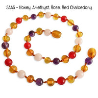 Custom Name Amber Teething Necklace