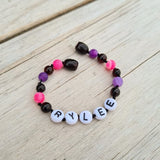 Custom Name Amber Teething Bracelet / Anklet