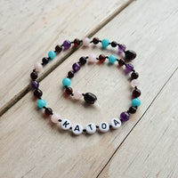 Custom Name Amber Teething Necklace