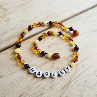 Custom Name Amber Teething Necklace