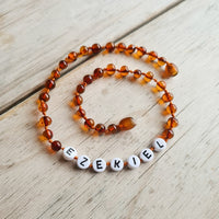 Custom Name Amber Teething Necklace